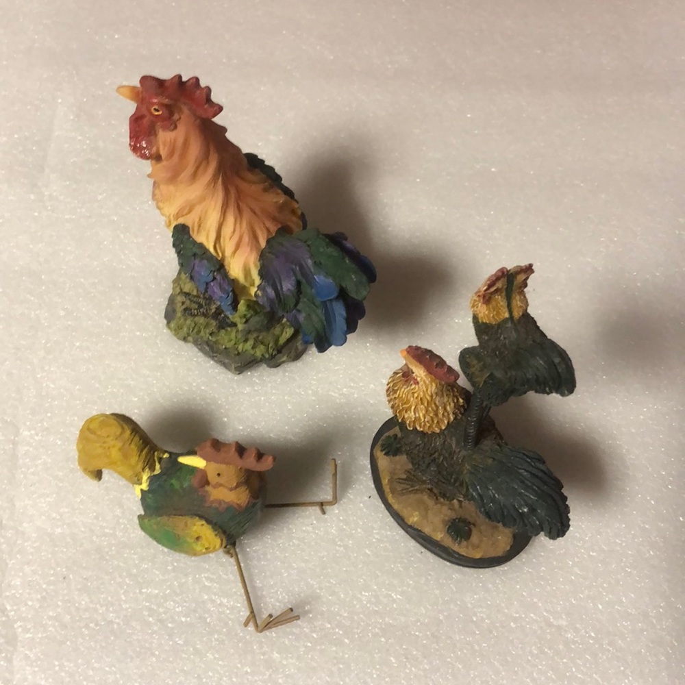 Vintage Rosters collection-3 pieces.Ceramic - Picture 4 of 15